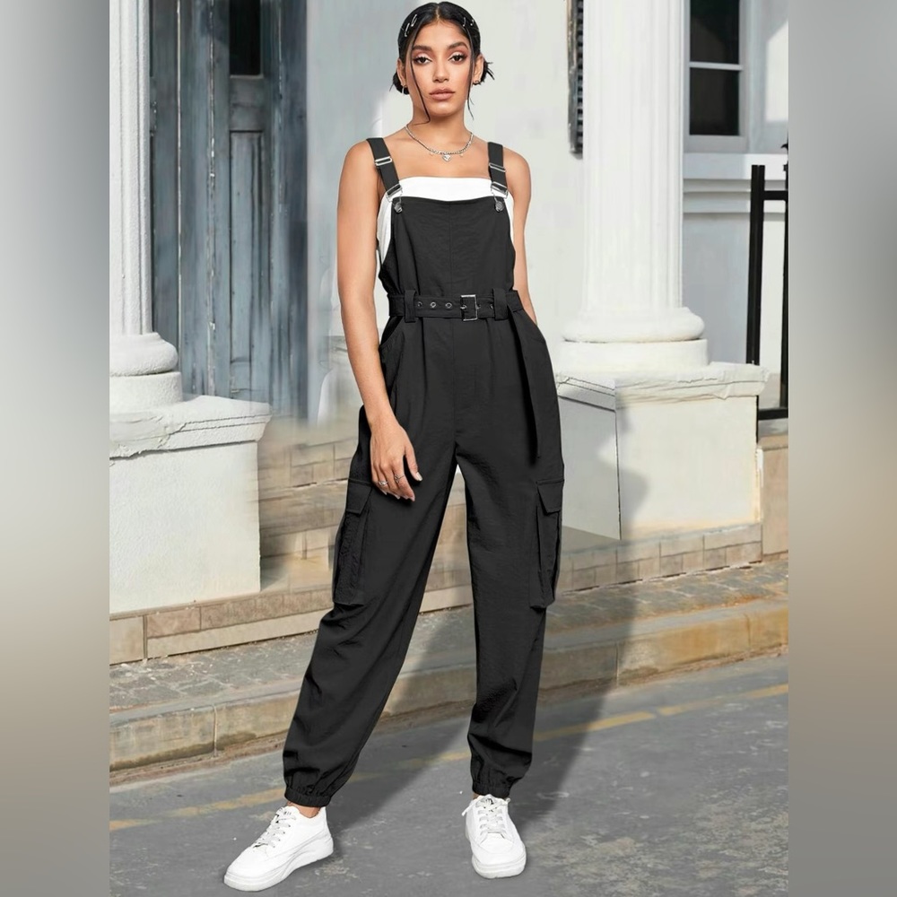 Black Womens jumpsuit Overalls